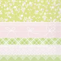 Mank Tissue Serviette Hermine in Rosa-Lime, 33 x 33 cm, 100 Stück - Ornamente Karos