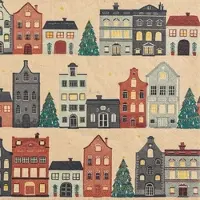 Home Fashion , The Christmas Town, Lunch-Servietten aufgefaltetes Maß 33 cm x 33 cm, im Viertelfalz, 20 Stück pro Pack, 12 Pack pro Karton