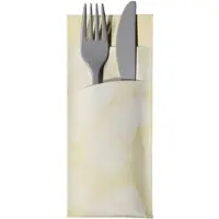 Ornamensa 520 Bestecktaschen mit Serviette creme marmoriert 20 cm