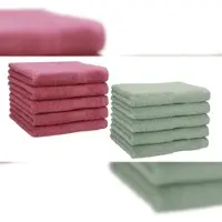 Betz 10 Stück Gästehandtücher PREMIUM 100% Baumwolle Gästetuch Set 30x50 cm beere und heugrün