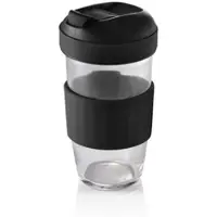 WAS Germany - 2in1 Café&Müsli Becher, Borosilikatglas Polypropylen, Silikon