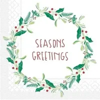 Mank Tissue Serviette Isabell - Season ́s Greetings - in Weiß, 24 x 24 cm, 150 Stück -
