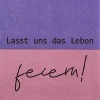 Home Fashion , Leben feiern, Lunch-Servietten aufgefaltetes Maß 33 cm x 33 cm, im Viertelfalz, 20 Stück pro Packung