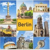 Home Fashion , Berlin Sights, Lunch-Servietten aufgefaltetes Maß 33 cm x 33 cm, im Viertelfalz, 20 Stück pro Pack, 12 Pack pro Karton