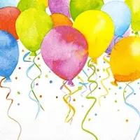 Home Fashion , Balloons, Lunch-Servietten aufgefaltetes Maß 33 cm x 33 cm, im Viertelfalz, 20 Stück pro Pack, 12 Pack pro Karton