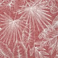 Mank Serviette aus Tissue, Kona in Bordeaux 33 x 33 cm - 3lagig, 100 Stück - Floral Blätter Gräser