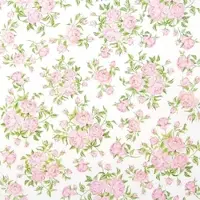 Home Fashion , Little Roses, Cocktail-Servietten aufgefaltetes Maß 25 cm x 25 cm, im Viertelfalz, 20 Stück pro Pack, 12 Pack pro Karton