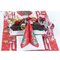 Mank Serviette Airlaid Elise, 40x40 cm, 50 Stück - Weihnachten Ilex-Zweige