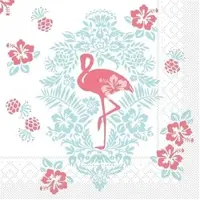 Mank Serviette Tissue Ingo, 33 x 33 cm, 100 Stück - Flamingo Sommer Ornamente