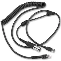 Zebra Technologies CABLE - USB, RS232 in.Yin. POWER STEALER, 9FT COILED, DS3600 TO VC5090, -30C