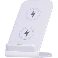 Grundig Handyhalterung Qi Ladegerät 10W - Handy Ständer - Freie Positionierungstechnologie - Inkl. Kabel 1M - LED-Anzeige - Weiß