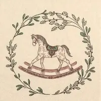 Home Fashion , Rocking Horse eco, Lunch-Servietten aufgefaltetes Maß 33 cm x 33 cm, im Viertelfalz, 20 Stück pro Pack, 12 Pack pro Karton