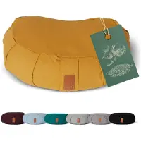 #DoYourYoga Yoga-Kissen Ganesh - gefüllt mit Bio-Buchweizenschalen - Halbmond 45 x 30 x 14 cm - Indischgelb