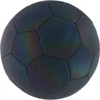24.Se Fußball Größe 5 Fussball Holografisch/Reflektierend - Fussball Geschenke Jungen - Football für Innen- und Außenbereich - Kinder und Erwachsene - Nylon - Schwarz