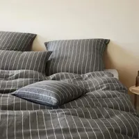 Elegante Halbleinen Bettwäsche Humble anthra 200x200 cm + 2x 40x80 cm - grau