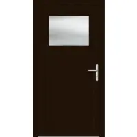 Haustuerenland.de Aluminium Nebeneingangstür "DOROTHEA" 69 mm Dunkelbraun RAL 8077 innen öffnend DIN rechts