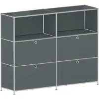 Viasit Highboard »System 4« breit grau, 152.9x118.1x40.4 cm