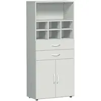 Geramöbel Mehrzweckschrank »New York« grau, 80x181x42 cm