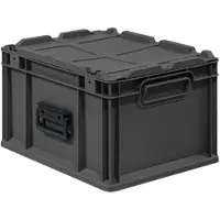 Proregal Eurobox NextGen Portable, HxBxT 23,5x30x40cm, 20 Liter, Schwarz, Eurobehälter, Transportbox, Transportbehälter, Stapelbehälter