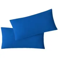 EXKLUSIV HEIMTEXTIL Kissenbezug Hülle Doppelpack mit Reißverschluss 40 x 60 cm Jersey Royalblau