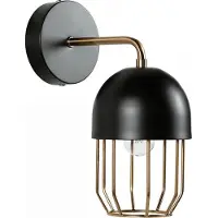 Licht-Erlebnisse Wandlampe innen B: 11 cm Gold Schwarz E14 Metall Wandleuchte Flur Wohnzimmer