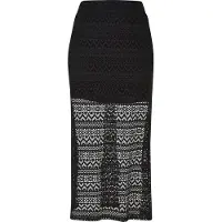Urban Classics Jerseyrock "Damen Ladies Stretch Crochet Lace Midi Skirt" 1 Stk.