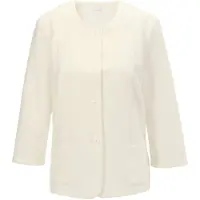 Goldner Jackenblazer "Bequeme Kleiderjacke mit Struktur", Damen, Gr. 38, weiß (cremeweiß), Obermaterial: 98% Polyester PES. 2% Elasthan EL., weit Tubular, Blazer Jackenblazer, Eingefasste Innennähte