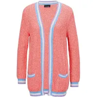 Goldner Strickjacke "Kurzgröße Strickjacke in raffinierter Struktur" mit gestreiften Rippenbündchen