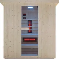 Sanotechnik Sauna "LAHTI" Außensauna mit Infrarotkabine" geeignet für 6 Personen, Fichetnholz