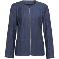 Goldner Jackenblazer "Leichter Struktur-Blazer mit Reißverschluss" mit figurformenden Teilungsnähten