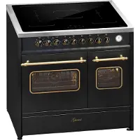 Gurari E 913 DF RU BL Induktions Standherd 90 cm+GCH 268 BL 9 Prime Dunstabzugshaube 90 cm