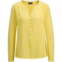 Goldner Schlupfbluse "Kurzgröße Elegante Viskosebluse mit V-Ausschnitt" Knopfleiste