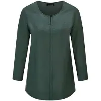 Goldner Schlupfbluse "Viskosebluse mit 3/4-Ärmeln, Rundhals" Ziernaht