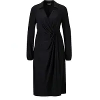 Goldner Jerseykleid "Elegantes Jerseykleid mit V-Ausschnitt" Wickeloptik