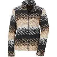 Goldner Kurzjacke "Kurzgröße Gerade Herbstjacke, Blockstreifen" Kontrastfarbiger Jerseypaspel an Reißverschluss
