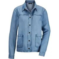 Goldner Kurzjacke "Denim-Jacke in Blau mit aufgesetzten Taschen" Große aufgesetzte Taschen