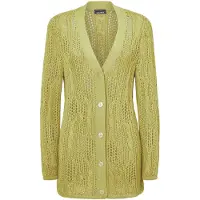 Goldner Strickjacke "Kurzgröße Strickjacke mit Knöpfen" Knopf