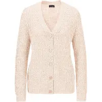 Goldner Strickjacke "Kurzgröße Langarm Strickjacke mit V-Ausschnitt" Knopfleiste