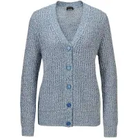 Goldner Strickjacke "Kurzgröße Langarm Strickjacke mit V-Ausschnitt" Knopfleiste