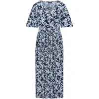 Goldner "Wickelkleid mit floralem Design" Ohne Taschen Mit plissiertem Rockteil