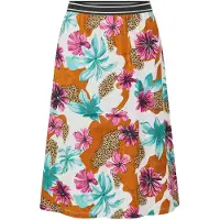 Goldner Jerseyrock "Kurzgröße Druckrock mit Blumenmuster" stretchbequemer Viskosejersey