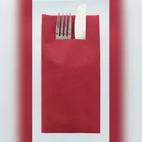 Mank Besteckservietten Airlaid Bordeaux, 40 x 40 cm, 75 Stück - Bestecktaschen