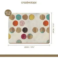 Creative Tops 4er-set Große Runde Retro-platzsets In Premiumqualität