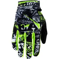 O'Neal Matrix Attack 2 Schwarz Gelb Youth Motocross Handschuhe Größe M