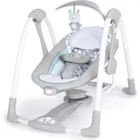 Ingenuity Kompakte Babyschaukel, leiser Motor, 12 Melodien, automatische Schaukelfunktion Raylan
