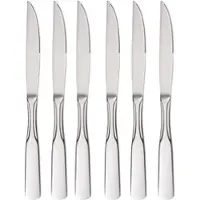 Gräwe Steakmesser Spaten 040.4106.SD, 6 Stück, 10 cm Edelstahlklinge mit Wellenschliff, Edelstahlgriff