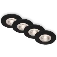 Briloner 4er Set LED Einbauleuchten schwarz-matt 4xLED/4,9W