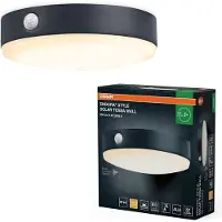 Osram ENDURA Style Solar-Wandleuchte Tossa, warmweißes Licht (3000K), integrierter Sensor, ohne Strom nutzbar, bis acht Stunden Brenndauer, Schutzklasse IP44, schwarz