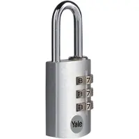 Yale YE3CB/28/126/1/S Vorhängeschloss 28 mm Silber Zahlenschloss