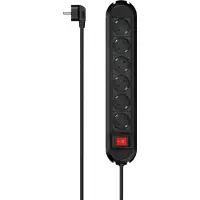 Hama Steckdosenleiste 6-fach, Schalter, 1,5 m, Schwarz